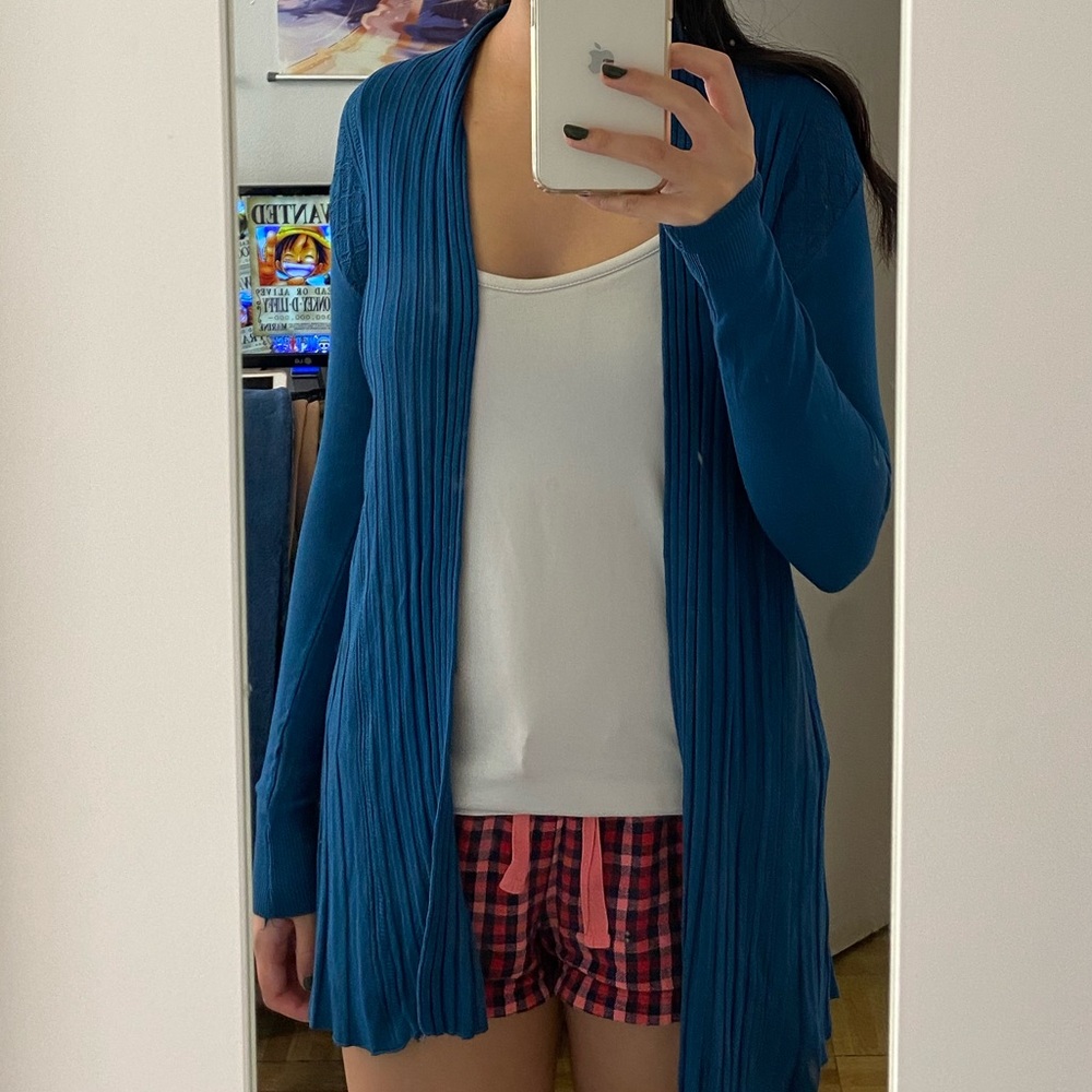Blue thin lightweight cardigan